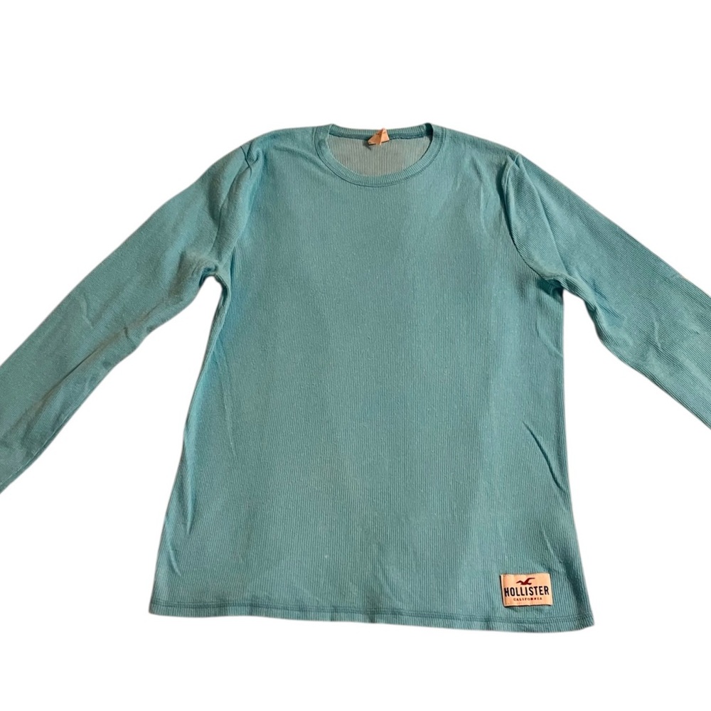 Hollister California Men’s Lightweight Crewneck Sweater – Size L – Aqua - Picture 4 of 8